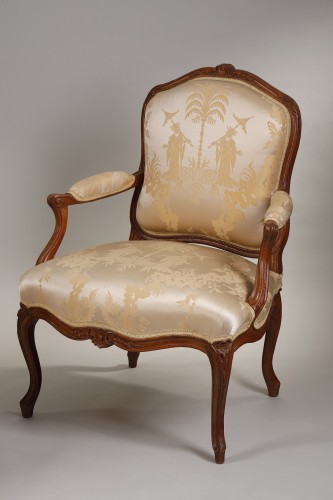 Seating  - Pair of Queen&#039;s armchairs stamped by Courtois