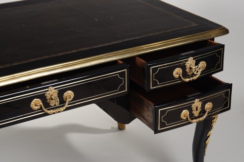 Furniture  - Large flat desk, black, Regency period