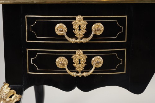 18th century - Large flat desk, black, Regency period