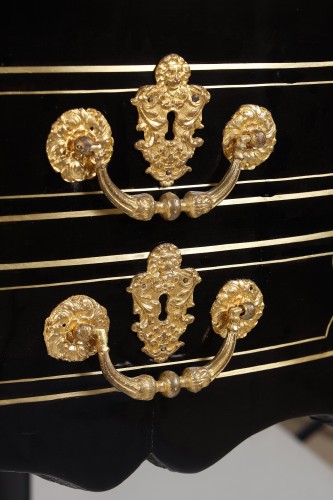 Large flat desk, black, Regency period - French Regence