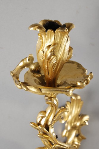 Lighting  - Large pair of Louis XV period gilt bronze sconces