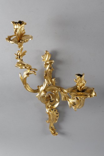 Large pair of Louis XV period gilt bronze sconces - Louis XV