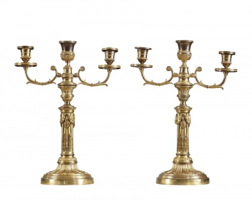 Grande paire de candélabres d'époque Louis XVI
