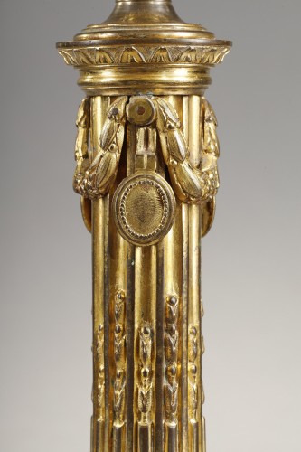 Antiquités - Grande paire de candélabres d'époque Louis XVI