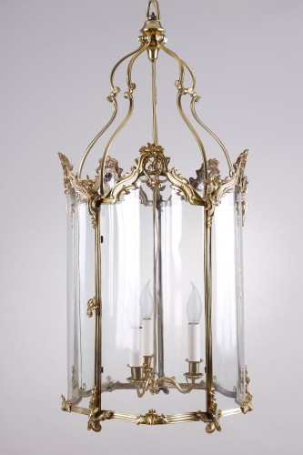 Grande lanterne d'époque Louis XV - Luminaires Style Louis XV