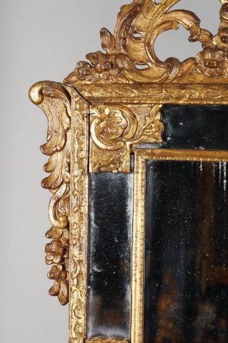 Régence - Miroir à fronton d'époque Régence
