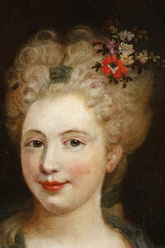 Paintings & Drawings  - Portrait of a lady with a parrot, attributed to Pierre Gobert