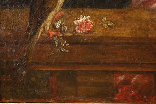 Antiquités - Portrait of a lady with a parrot, attributed to Pierre Gobert
