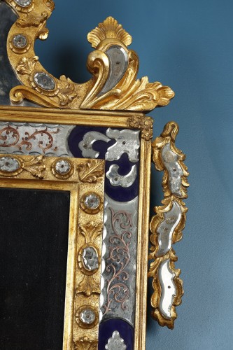 19th century - Large Venetian mirror with a pediment bearing the Doge&#039;s coat of arms