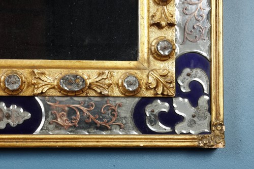 Large Venetian mirror with a pediment bearing the Doge&#039;s coat of arms - Louis XV