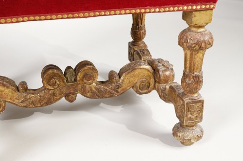Seating  - Louis XIV period gilded wooden stool