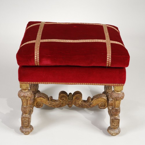 Louis XIV period gilded wooden stool - 
