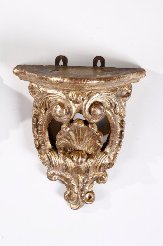Pair of small gilded wood wall consoles - French Regence