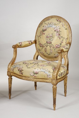 Paire de fauteuils Louis XVI estampillé de Jean Baptiste Sené - Galerie Gilles Linossier
