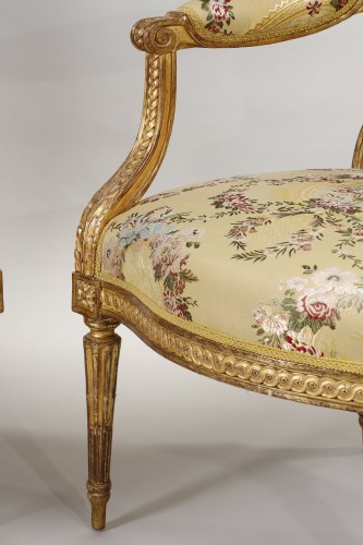 Paire de fauteuils Louis XVI estampillé de Jean Baptiste Sené - Louis XVI