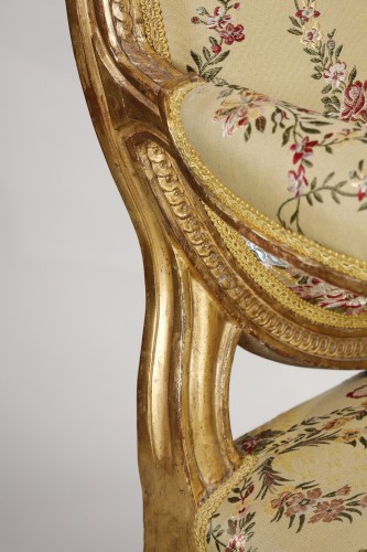 Antiquités - Paire de fauteuils Louis XVI estampillé de Jean Baptiste Sené