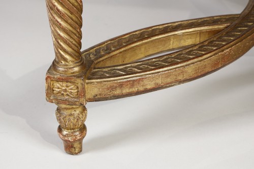 Antiquités - Tabouret en bois doré époque Louis XVI