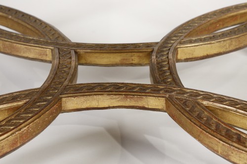 Antiquités - Tabouret en bois doré époque Louis XVI