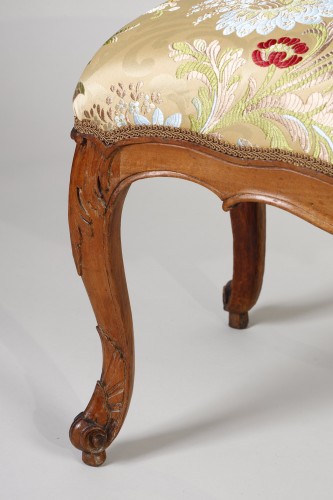 XVIIIe siècle - Paire de banquettes d'époque Louis XV attribué à Père GOURDIN