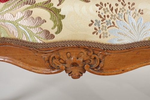 Louis XV - Paire de banquettes d'époque Louis XV attribué à Père GOURDIN