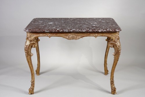 Régence - Table de milieu en bois doré, d'époque Régence
