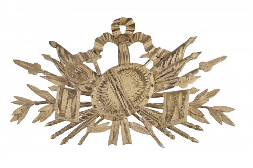 18th century giltwood war attributes