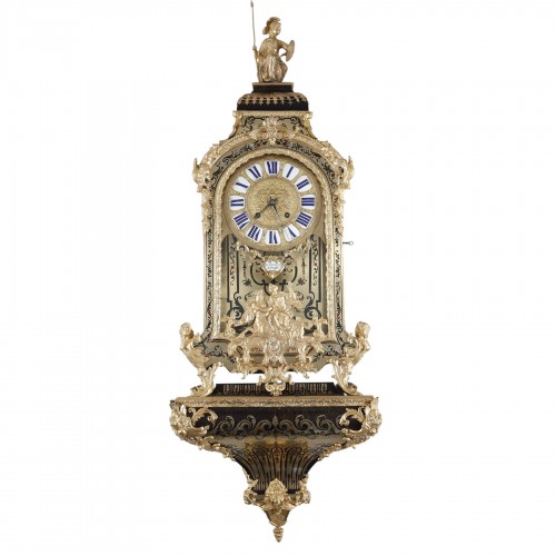 Très grand cartel Boulle d'époque Régence à cinq couleurs de Cogniet, à Paris