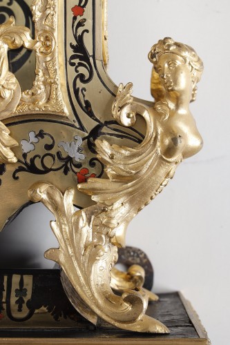 Régence - Très grand cartel Boulle d'époque Régence à cinq couleurs de Cogniet, à Paris