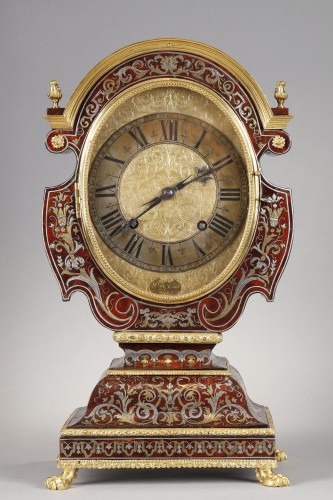 Doll&#039;s Head signed by DUCHESNE marquetry attributed to Boulle - Horology Style Louis XIV