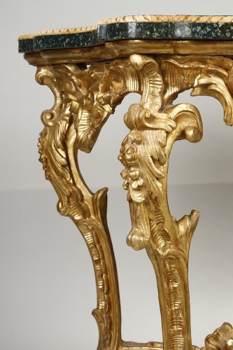 Antiquités - Rare Pair of Italian Console Tables Greek Porphyry Top