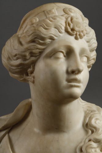 Antiquités - Paire de bustes à l'Antique de Tommaso Rues, XVIIe siècle