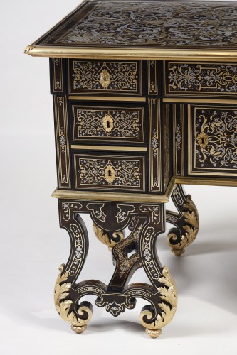 Louis XIV - Rare Mazarin desk in Boulle marquetry attributed to Oppenord