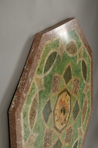 Louis XIV - Scagliole tray, Italy 17th early 18th century