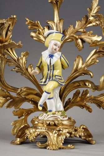Luminaires Bougeoirs et Chandeliers - Bougeoirs Louis XV, enfants en porcelaine de Meissen