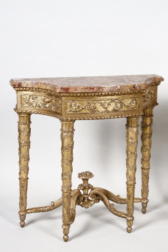 Mobilier Console - Paire de consoles Italie du Nord d'époque Louis XVI