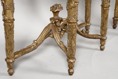 Antiquités - Paire de consoles Italie du Nord d'époque Louis XVI