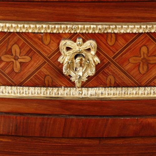 Antiquités - Pair of Louis XVI period "half-moon" shaped commodes, stamped Fidelys Schey