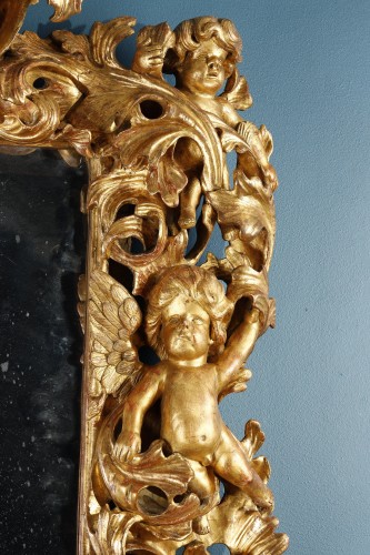 Mirrors, Trumeau  - Italian mirror with Putti