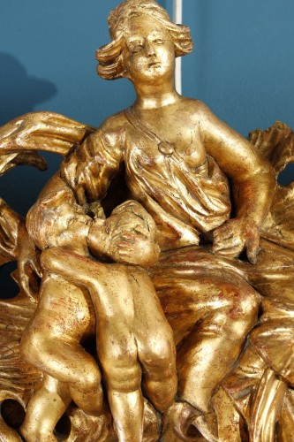 Antiquités - Italian mirror with Putti