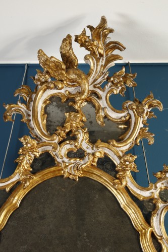 Pair of large 18th century Italian mirrors, with reserves - Mirrors, Trumeau Style Louis XV
