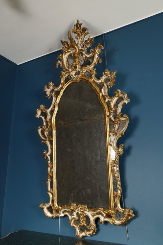 Louis XV - Pair of large 18th century Italian mirrors, with reserves