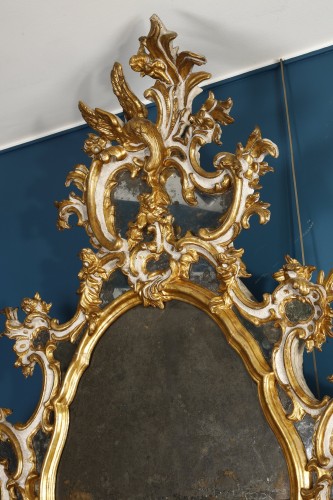 Antiquités - Pair of large 18th century Italian mirrors, with reserves