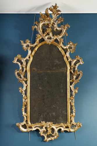 Antiquités - Pair of large 18th century Italian mirrors, with reserves