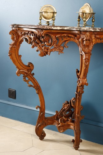 Louis XV period oak wall console - 