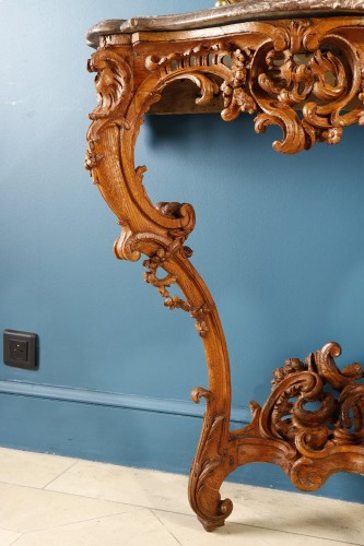 Louis XV - Louis XV period oak wall console