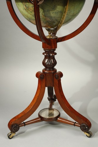 Grand globe terrestre anglais de George Frederick Cruchley - Galerie Gilles Linossier