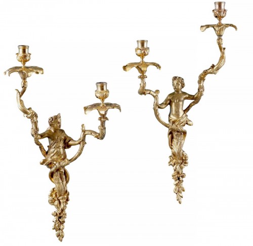 Importante paire d’appliques Régence attribuée à Charles Cressent