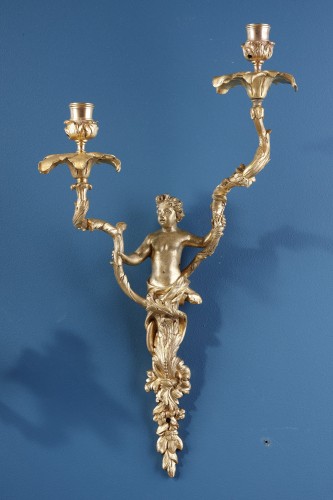 Luminaires Appliques - Importante paire d’appliques Régence attribuée à Charles Cressent