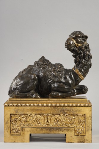 Pair of big andirons with dromedaries by Pierre Gouthiere Louis XVI period - Decorative Objects Style Louis XVI