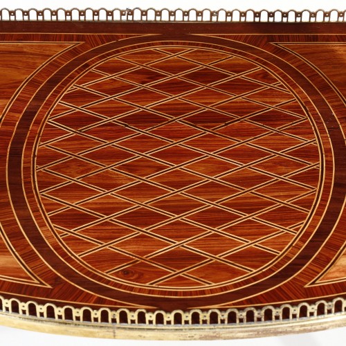 Console demi-lune époque Louis XVI estampillée de Lacroix - Mobilier Style Louis XVI